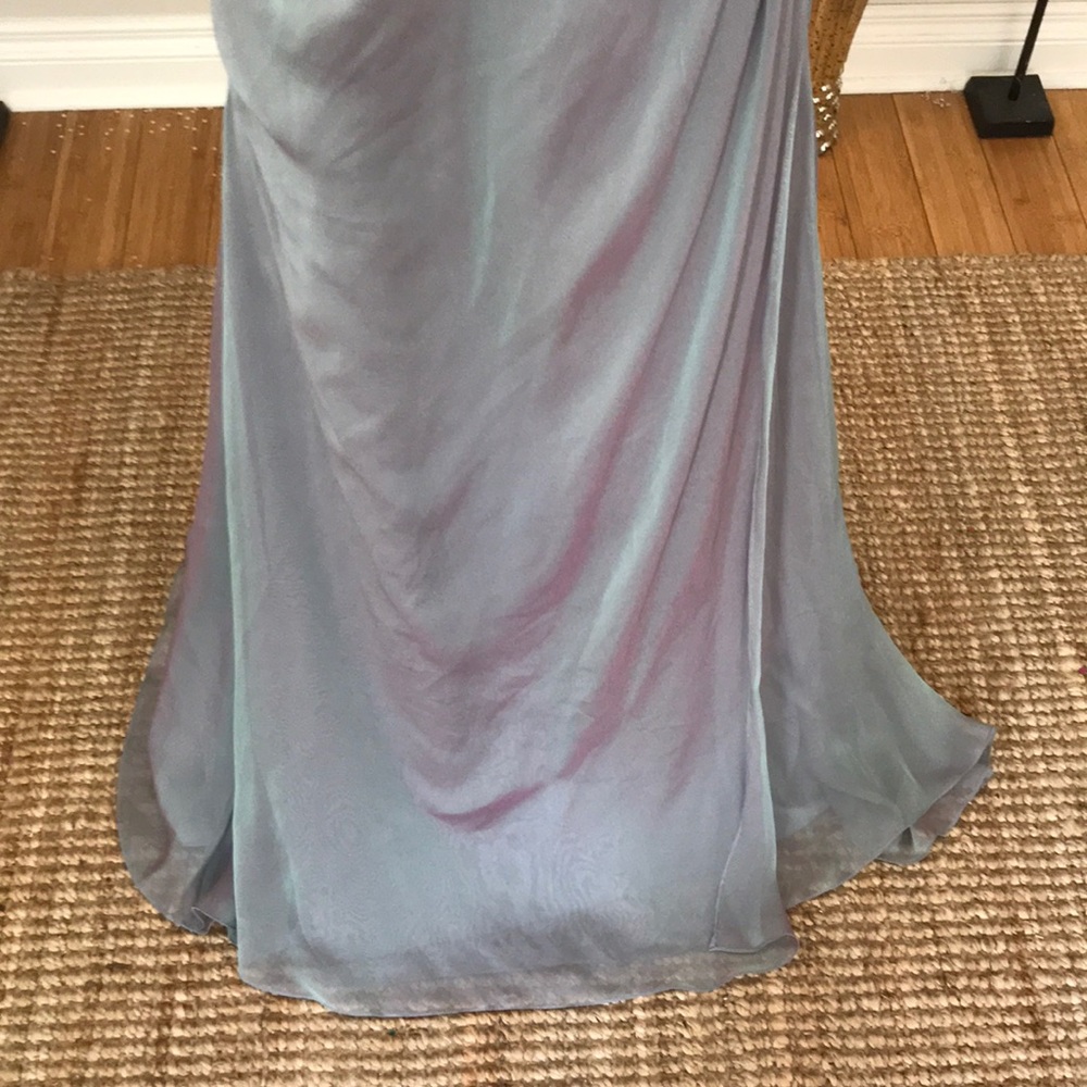 Val Stefani Beaded Sweetheart Prom Gown in Steel Blue - Picture 3 of 6